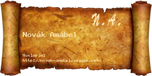 Novák Amábel névjegykártya